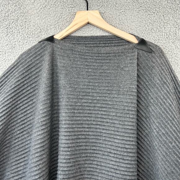 DESIGN HOUSE STOCKHOLM Gray Poncho Ablesson Pleece Sweater Minimalist Capsule - Picture 2 of 8